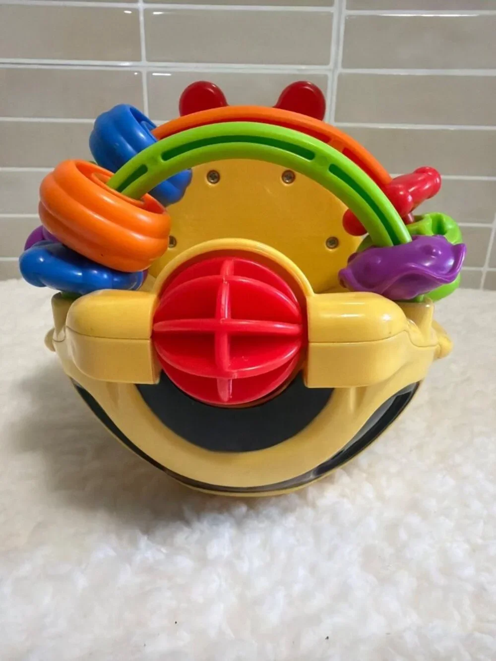 Fisher‑Price Go Baby Go Gigglin’ Bee Ball Lights Sounds Wobble Toy Works Great